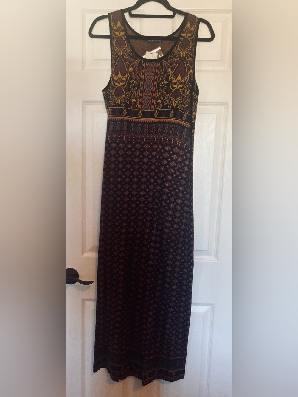 Peruvian Connection Sleeveless Pima Cotton Knit Maxi Dress, Size Medium
